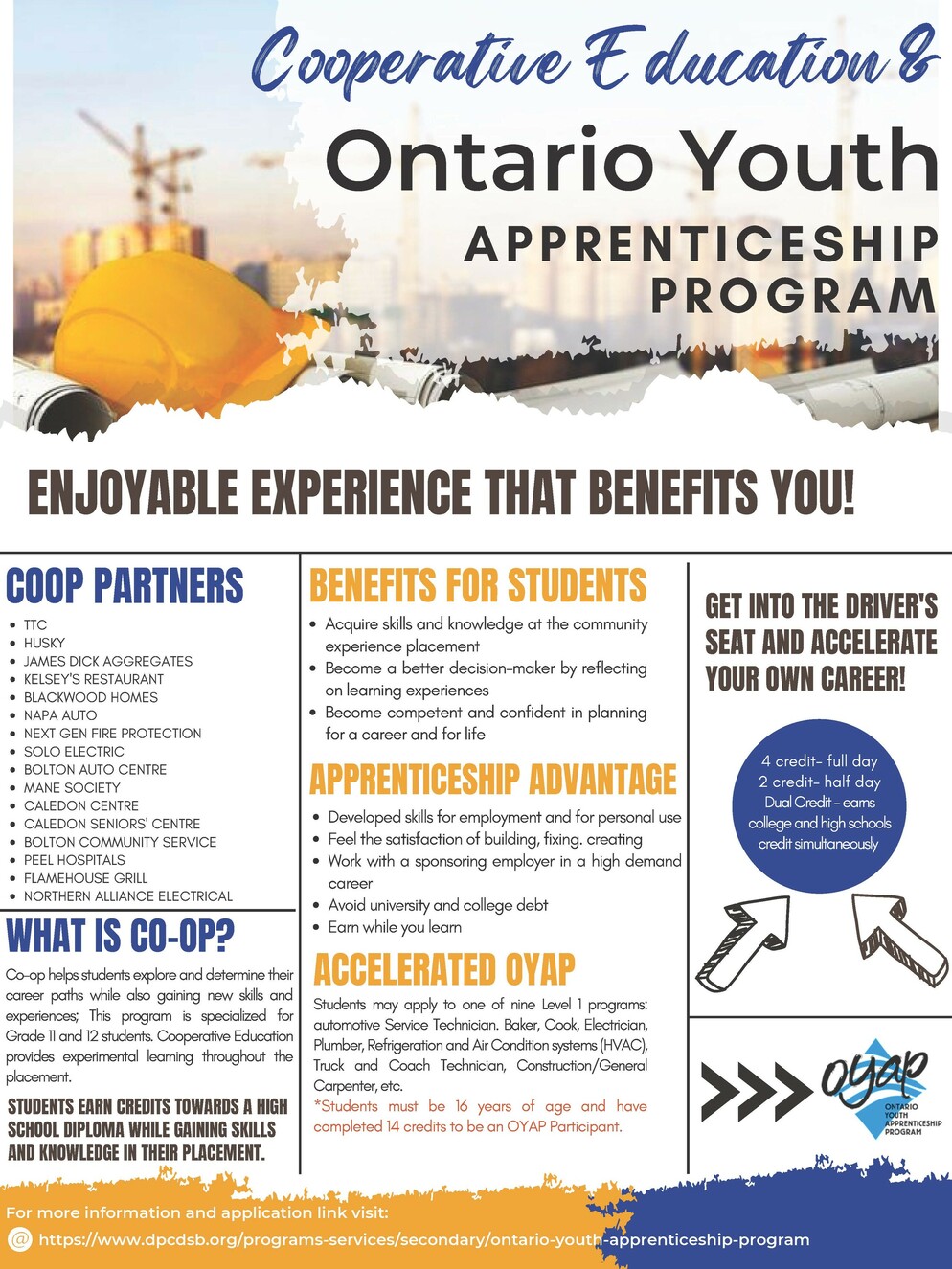Cooperative Education & Ontario Youth Apprenticeship Program Poster