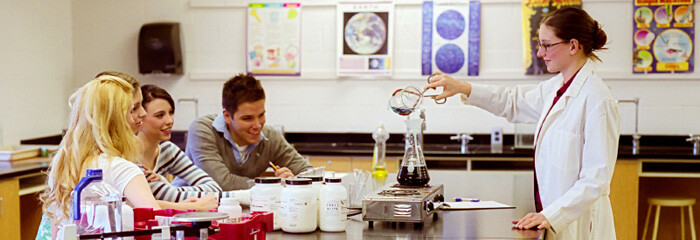 Students in a science lab