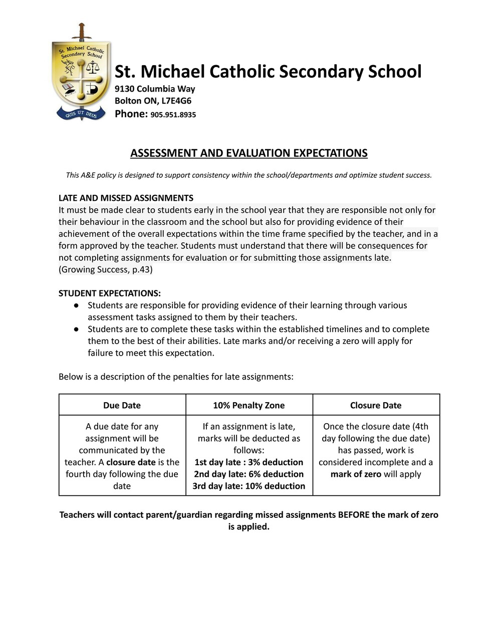 Assessment &amp; Evaluation page 1